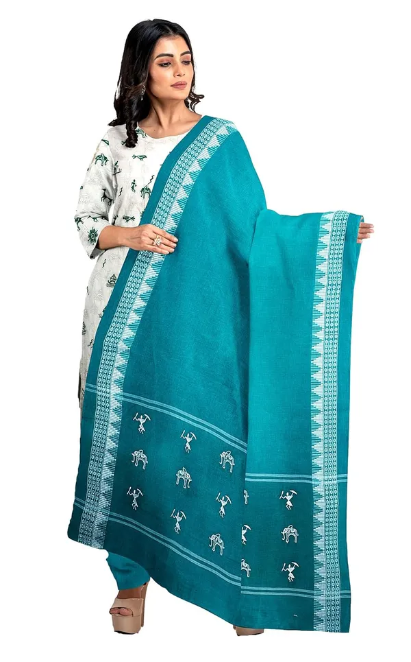 Multicolor_Pure_Cotton_Sambalpuri_Handloom_Dress_Material_With_Dupatta_Bottom_Wear_3_Piece_Set