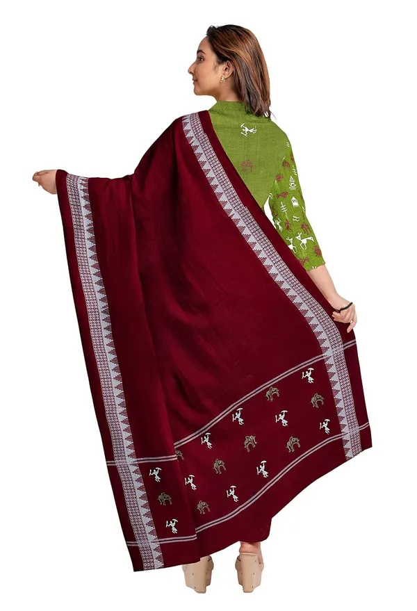 Multicolor_Pure_Cotton_Sambalpuri_Handloom_Dress_Material_With_Dupatta_Bottom_Wear_3_Piece_Set