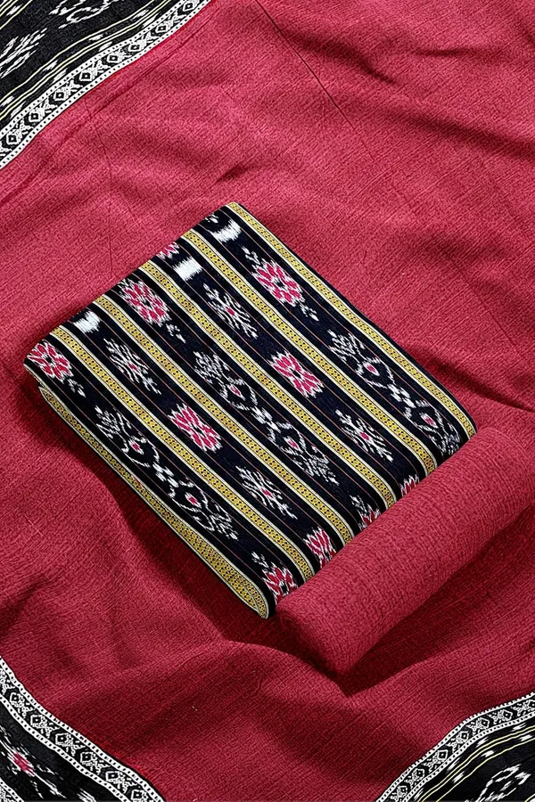 Multicolor_Pure_Cotton_Sambalpuri_Handloom_Dress_Material_With_Dupatta_Bottom_Wear_3_Piece_Set