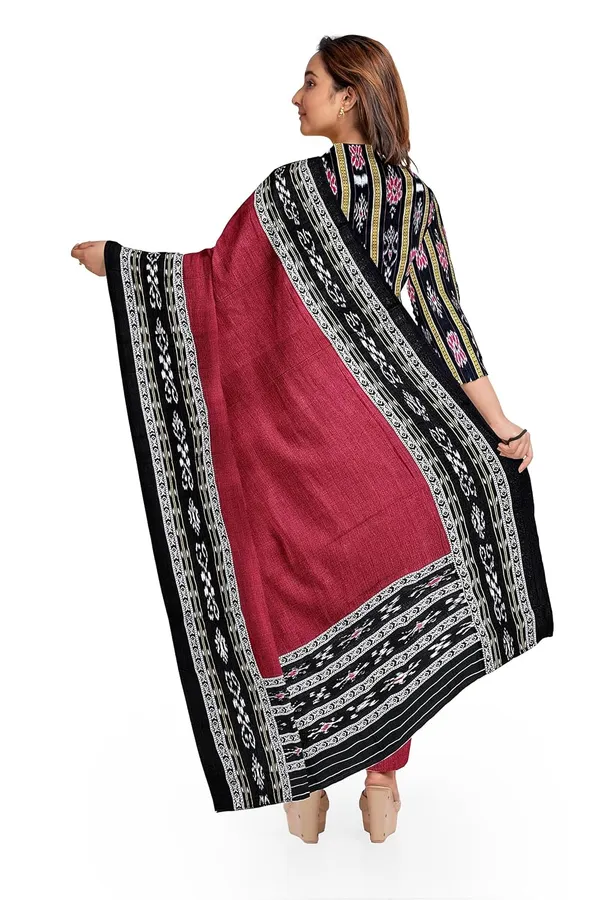Multicolor_Pure_Cotton_Sambalpuri_Handloom_Dress_Material_With_Dupatta_Bottom_Wear_3_Piece_Set
