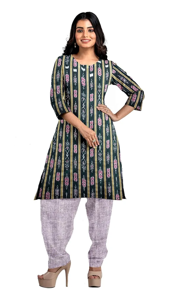 Multicolor_Pure_Cotton_Sambalpuri_Handloom_Dress_Material_With_Dupatta_Bottom_Wear_3_Piece_Set