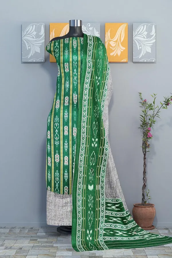 Multicolor_Pure_Cotton_Sambalpuri_Handloom_Dress_Material_With_Dupatta_Bottom_Wear_3_Piece_Set