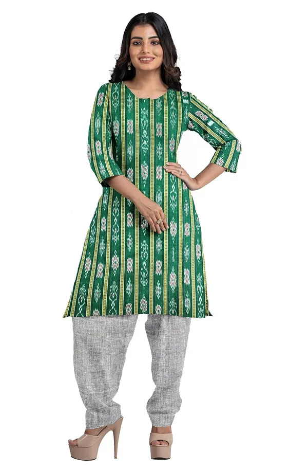 Multicolor_Pure_Cotton_Sambalpuri_Handloom_Dress_Material_With_Dupatta_Bottom_Wear_3_Piece_Set