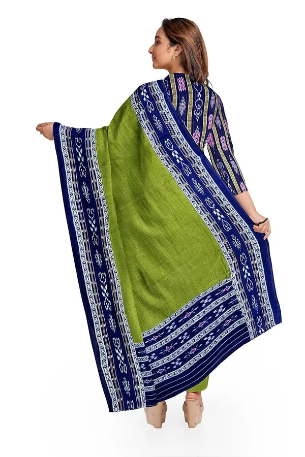 Multicolor_Pure_Cotton_Sambalpuri_Handloom_Dress_Material_With_Dupatta_Bottom_Wear_3_Piece_Set