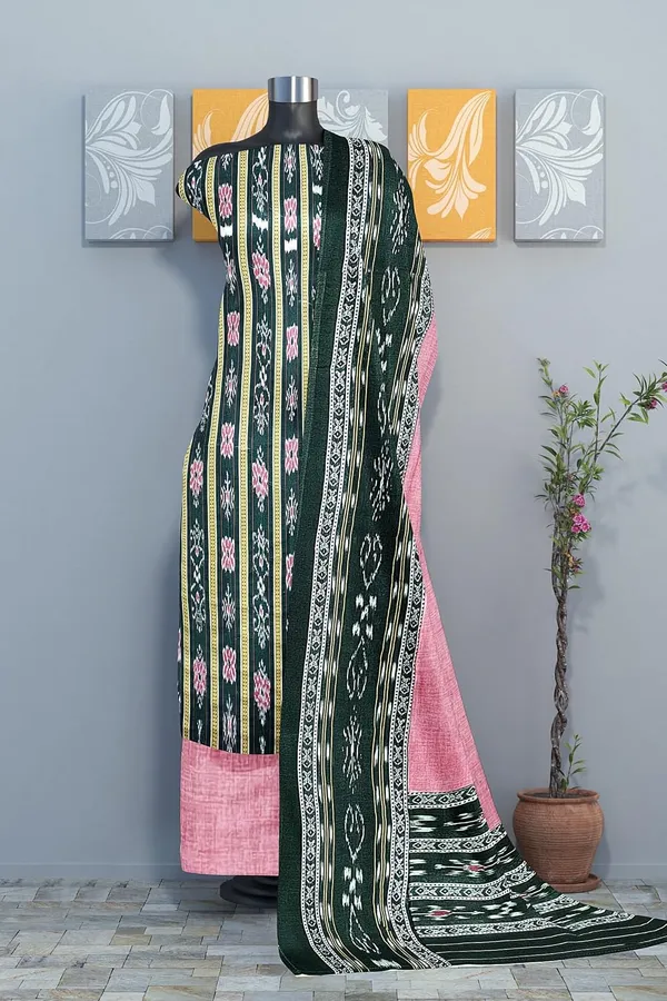 Multicolor_Pure_Cotton_Sambalpuri_Handloom_Dress_Material_With_Dupatta_Bottom_Wear_3_Piece_Set