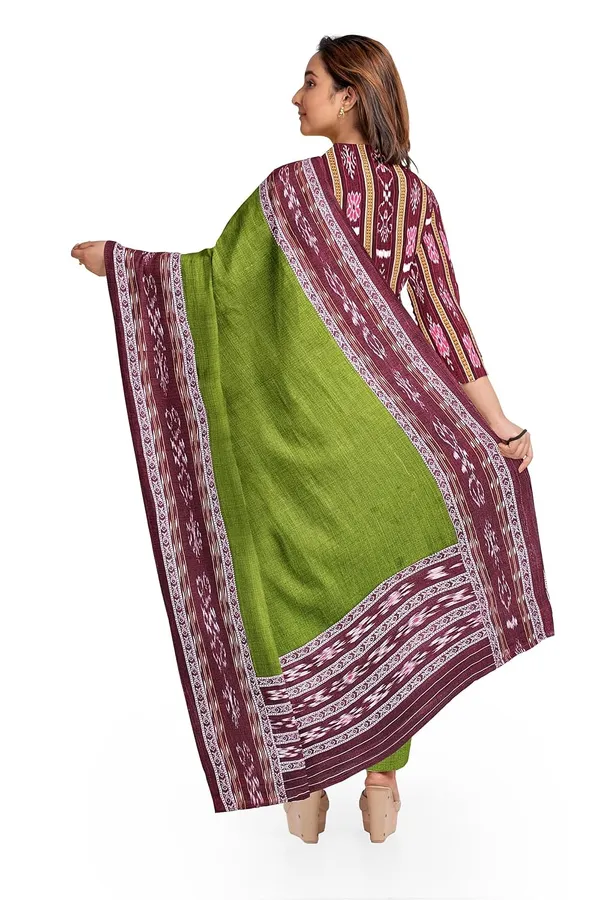 Multicolor_Pure_Cotton_Sambalpuri_Handloom_Dress_Material_With_Dupatta_Bottom_Wear_3_Piece_Set