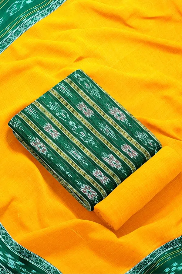 Multicolor_Pure_Cotton_Sambalpuri_Handloom_Dress_Material_With_Dupatta_Bottom_Wear_3_Piece_Set