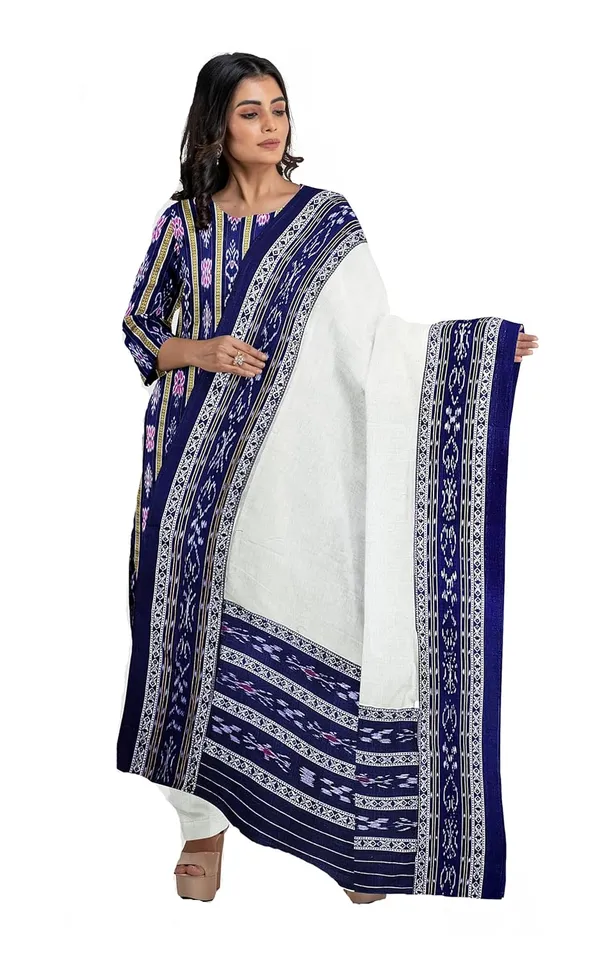 Multicolor_Pure_Cotton_Sambalpuri_Handloom_Dress_Material_With_Dupatta_Bottom_Wear_3_Piece_Set