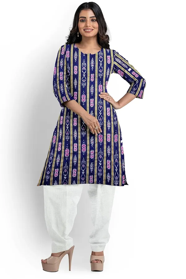 Multicolor_Pure_Cotton_Sambalpuri_Handloom_Dress_Material_With_Dupatta_Bottom_Wear_3_Piece_Set