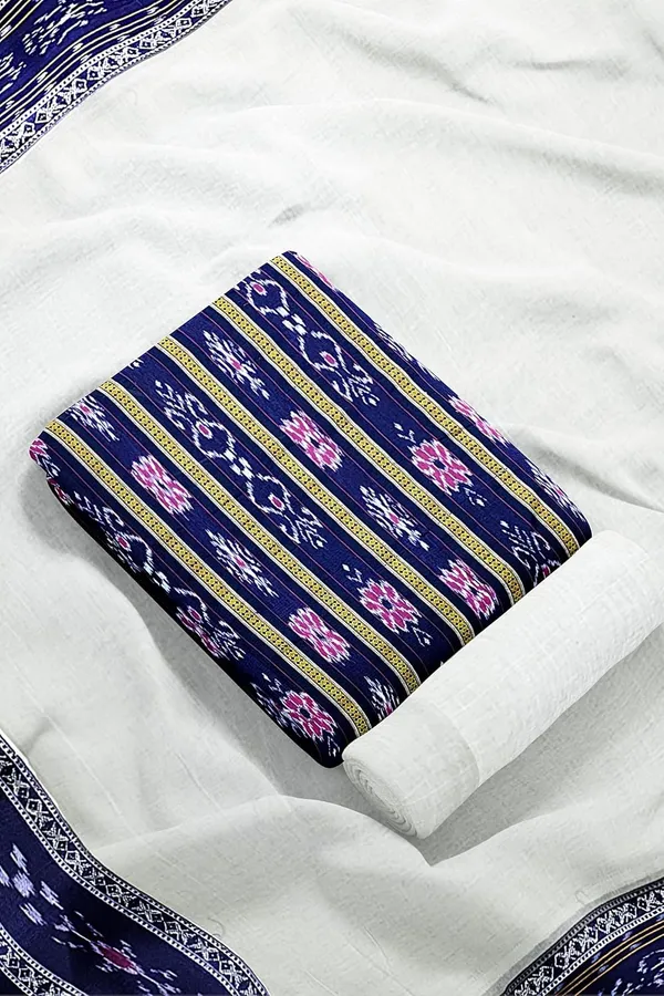 Multicolor_Pure_Cotton_Sambalpuri_Handloom_Dress_Material_With_Dupatta_Bottom_Wear_3_Piece_Set
