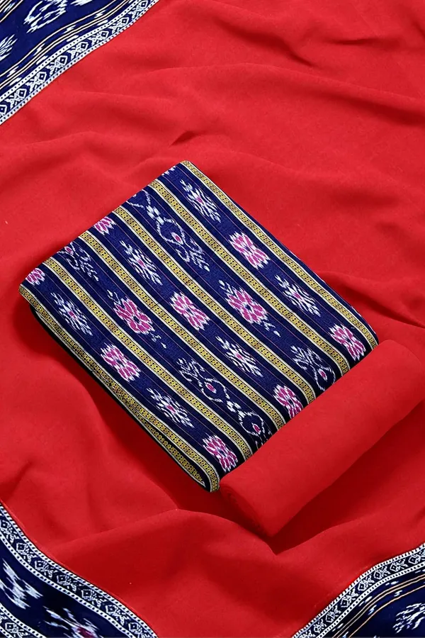 Multicolor_Pure_Cotton_Sambalpuri_Handloom_Dress_Material_With_Dupatta_Bottom_Wear_3_Piece_Set