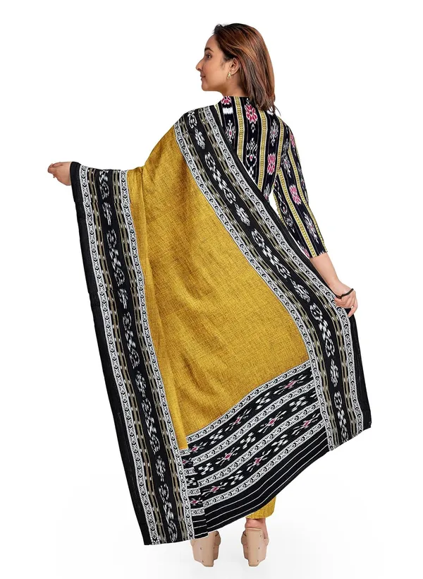 Multicolor_Pure_Cotton_Sambalpuri_Handloom_Dress_Material_With_Dupatta_Bottom_Wear_3_Piece_Set