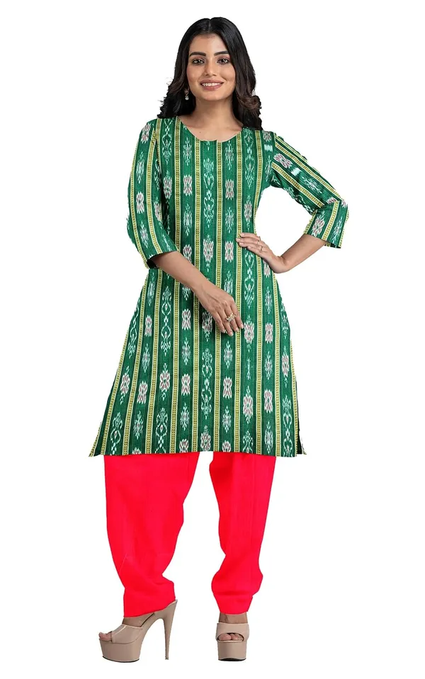 Multicolor_Pure_Cotton_Sambalpuri_Handloom_Dress_Material_With_Dupatta_Bottom_Wear_3_Piece_Set