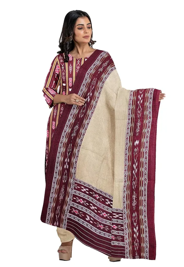 Multicolor_Pure_Cotton_Sambalpuri_Handloom_Dress_Material_With_Dupatta_Bottom_Wear_3_Piece_Set