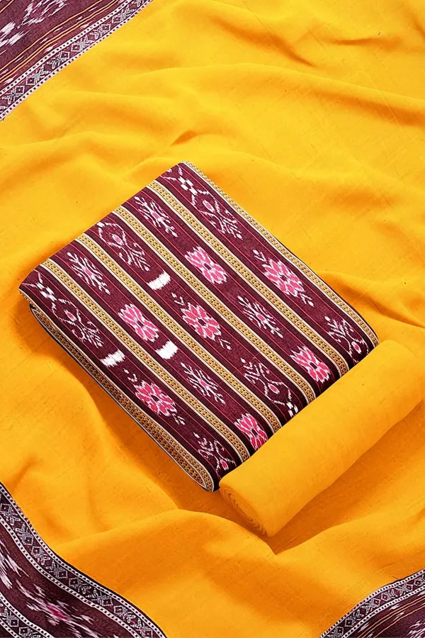 Multicolor_Pure_Cotton_Sambalpuri_Handloom_Dress_Material_With_Dupatta_Bottom_Wear_3_Piece_Set