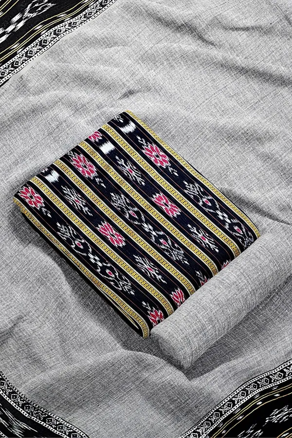 Multicolor_Pure_Cotton_Sambalpuri_Handloom_Dress_Material_With_Dupatta_Bottom_Wear_3_Piece_Set