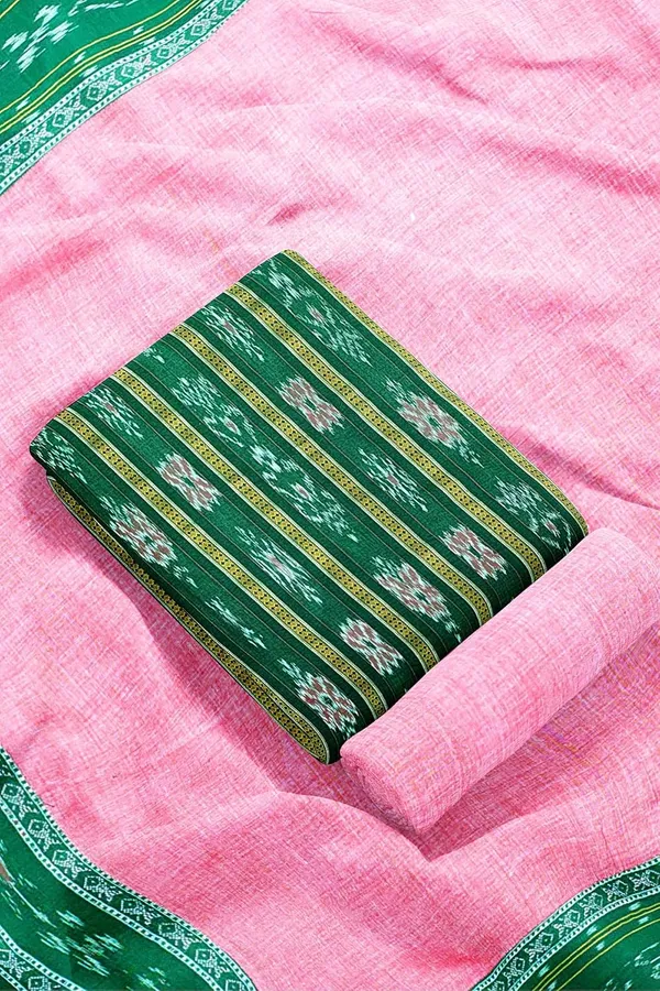 Multicolor_Pure_Cotton_Sambalpuri_Handloom_Dress_Material_With_Dupatta_Bottom_Wear_3_Piece_Set