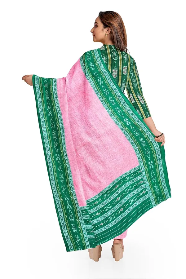 Multicolor_Pure_Cotton_Sambalpuri_Handloom_Dress_Material_With_Dupatta_Bottom_Wear_3_Piece_Set