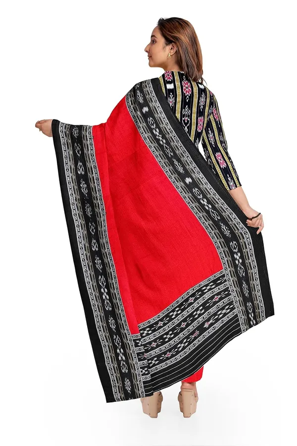 Multicolor_Pure_Cotton_Sambalpuri_Handloom_Dress_Material_With_Dupatta_Bottom_Wear_3_Piece_Set