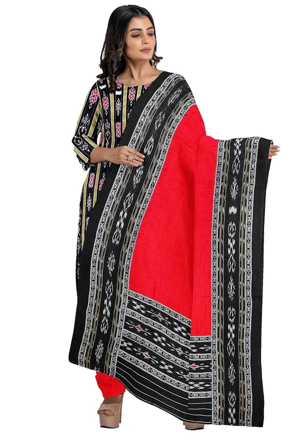 Multicolor_Pure_Cotton_Sambalpuri_Handloom_Dress_Material_With_Dupatta_Bottom_Wear_3_Piece_Set