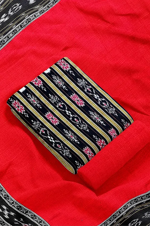 Multicolor_Pure_Cotton_Sambalpuri_Handloom_Dress_Material_With_Dupatta_Bottom_Wear_3_Piece_Set