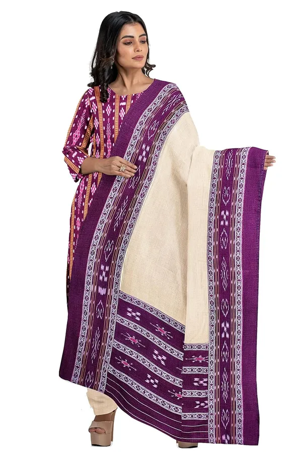 Multicolor_Pure_Cotton_Sambalpuri_Handloom_Dress_Material_With_Dupatta_Bottom_Wear_3_Piece_Set