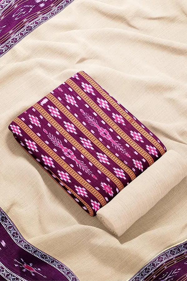 Multicolor_Pure_Cotton_Sambalpuri_Handloom_Dress_Material_With_Dupatta_Bottom_Wear_3_Piece_Set