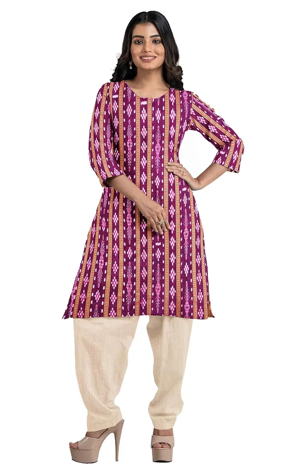 Multicolor_Pure_Cotton_Sambalpuri_Handloom_Dress_Material_With_Dupatta_Bottom_Wear_3_Piece_Set