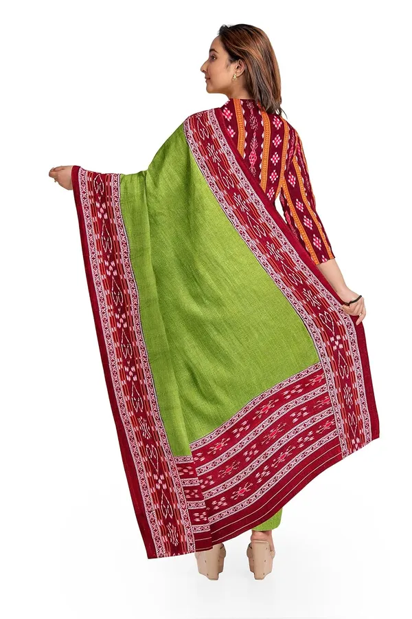 Multicolor_Pure_Cotton_Sambalpuri_Handloom_Dress_Material_With_Dupatta_Bottom_Wear_3_Piece_Set