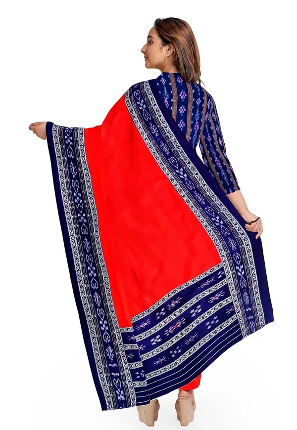 Multicolor_Pure_Cotton_Sambalpuri_Handloom_Dress_Material_With_Dupatta_Bottom_Wear_3_Piece_Set