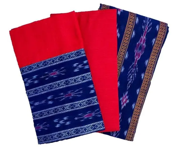 Multicolor_Pure_Cotton_Sambalpuri_Handloom_Dress_Material_With_Dupatta_Bottom_Wear_3_Piece_Set