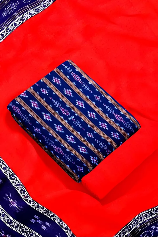 Multicolor_Pure_Cotton_Sambalpuri_Handloom_Dress_Material_With_Dupatta_Bottom_Wear_3_Piece_Set