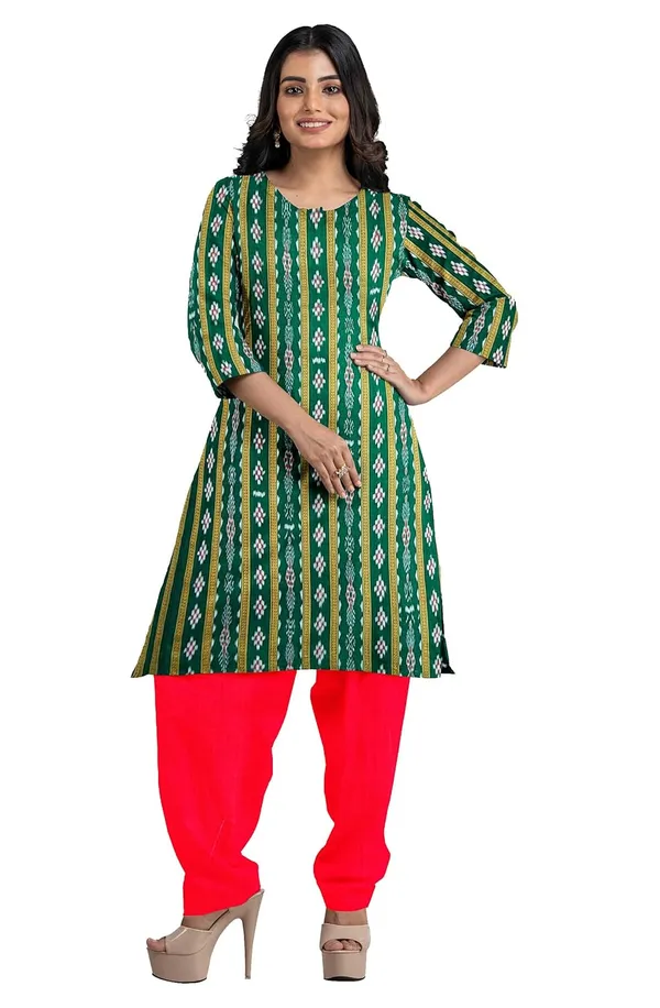 Multicolor_Pure_Cotton_Sambalpuri_Handloom_Dress_Material_With_Dupatta_Bottom_Wear_3_Piece_Set