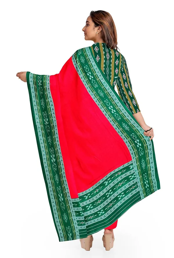 Multicolor_Pure_Cotton_Sambalpuri_Handloom_Dress_Material_With_Dupatta_Bottom_Wear_3_Piece_Set
