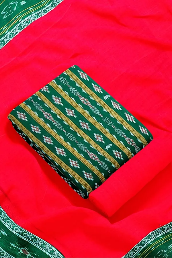 Multicolor_Pure_Cotton_Sambalpuri_Handloom_Dress_Material_With_Dupatta_Bottom_Wear_3_Piece_Set