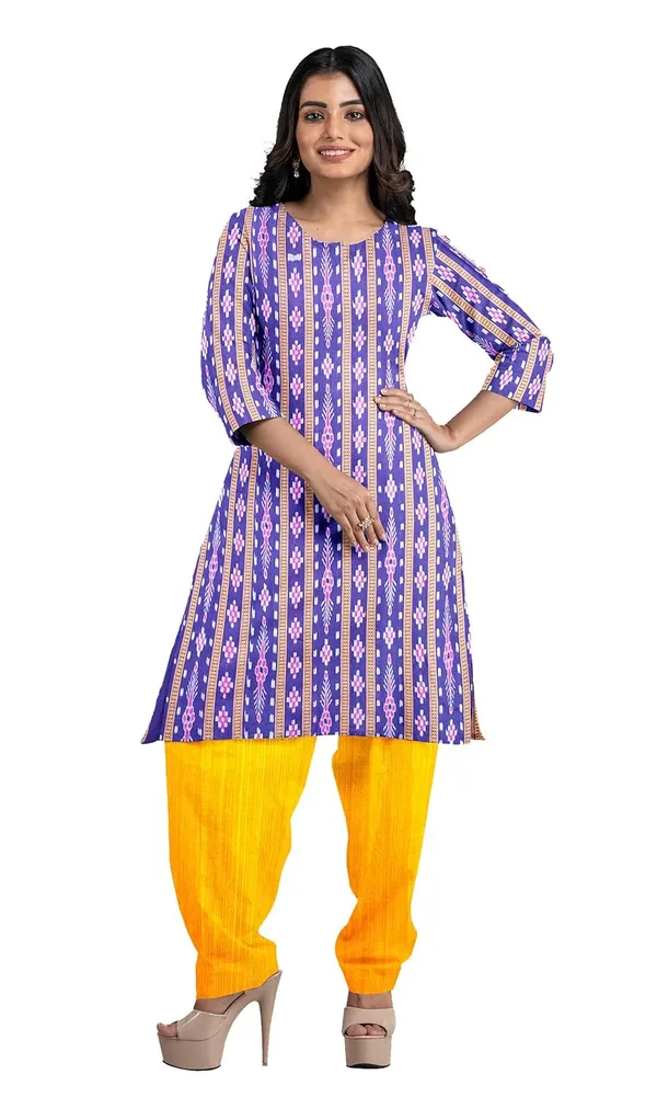 Multicolor_Pure_Cotton_Sambalpuri_Handloom_Dress_Material_With_Dupatta_Bottom_Wear_3_Piece_Set