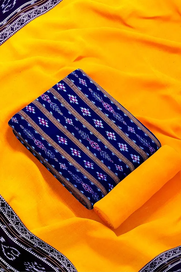Multicolor_Pure_Cotton_Sambalpuri_Handloom_Dress_Material_With_Dupatta_Bottom_Wear_3_Piece_Set