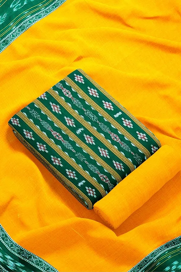 Multicolor_Pure_Cotton_Sambalpuri_Handloom_Dress_Material_With_Dupatta_Bottom_Wear_3_Piece_Set