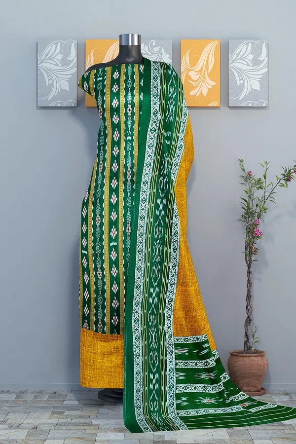 Multicolor_Pure_Cotton_Sambalpuri_Handloom_Dress_Material_With_Dupatta_Bottom_Wear_3_Piece_Set