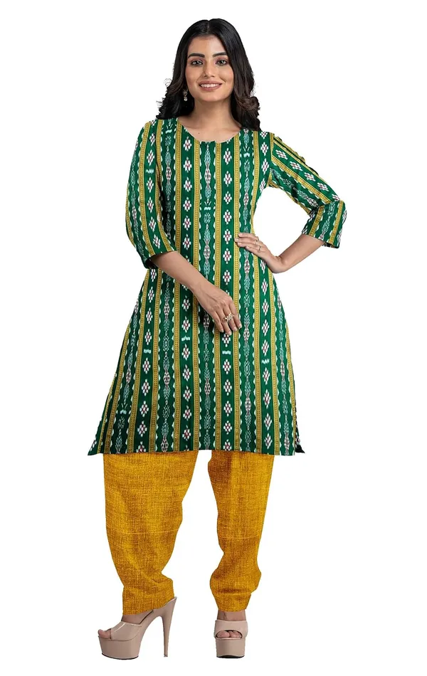 Multicolor_Pure_Cotton_Sambalpuri_Handloom_Dress_Material_With_Dupatta_Bottom_Wear_3_Piece_Set