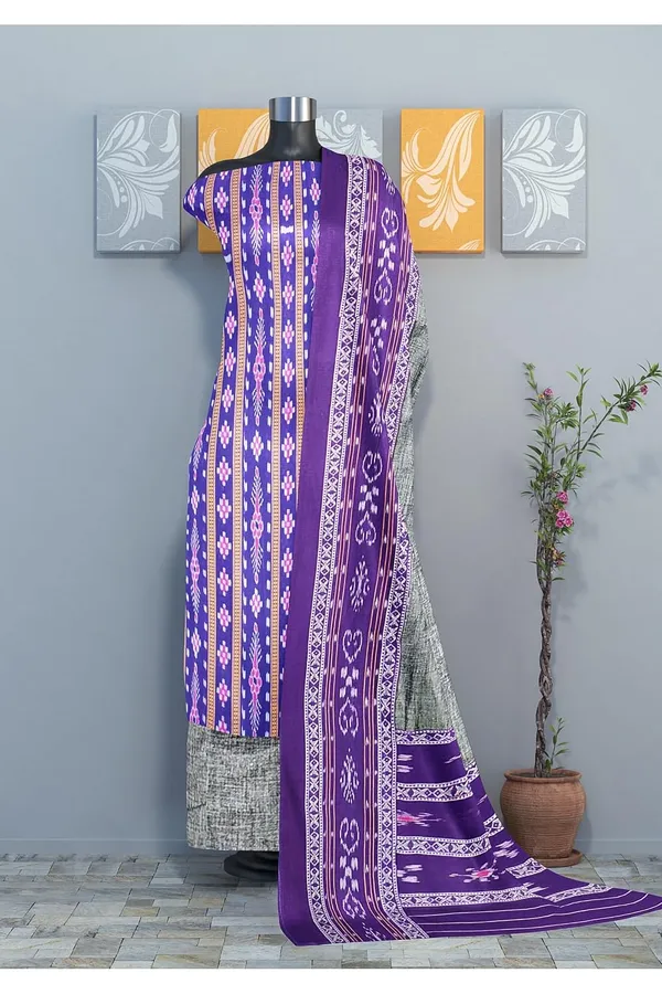 Multicolor_Pure_Cotton_Sambalpuri_Handloom_Dress_Material_With_Dupatta_Bottom_Wear_3_Piece_Set