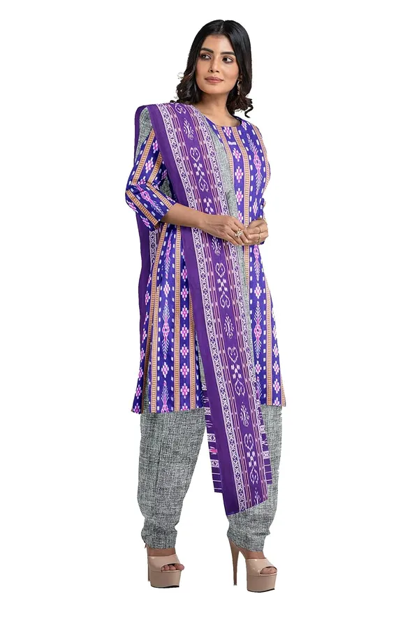 Multicolor_Pure_Cotton_Sambalpuri_Handloom_Dress_Material_With_Dupatta_Bottom_Wear_3_Piece_Set