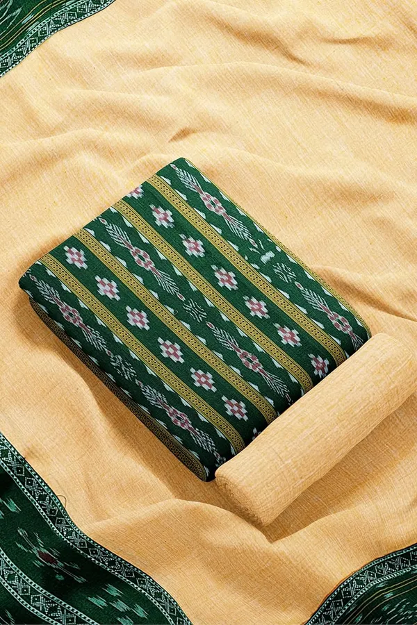 Multicolor_Pure_Cotton_Sambalpuri_Handloom_Dress_Material_With_Dupatta_Bottom_Wear_3_Piece_Set