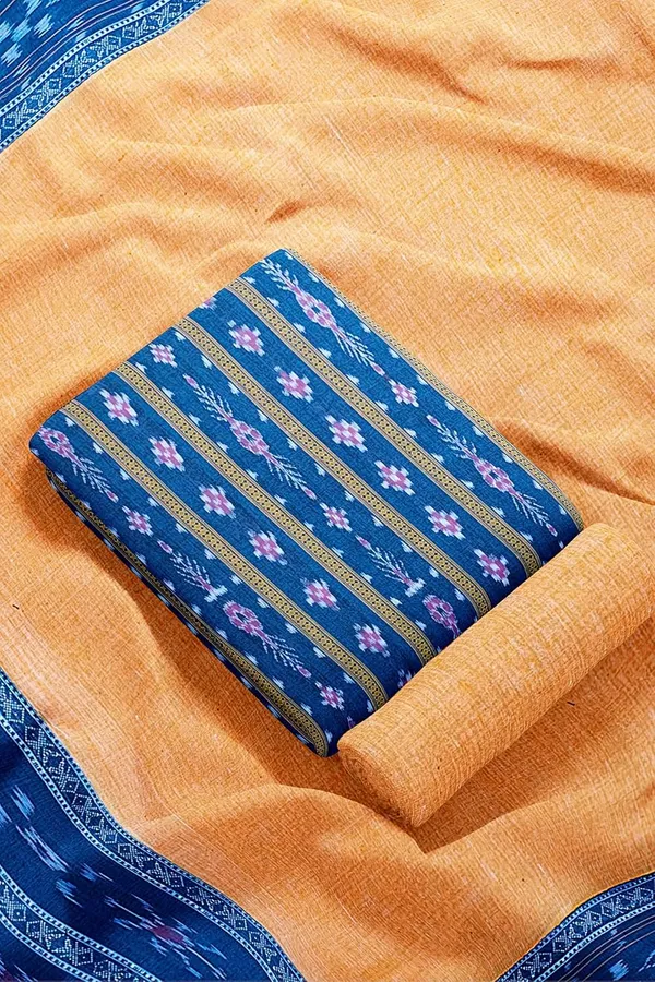 Multicolor_Pure_Cotton_Sambalpuri_Handloom_Dress_Material_With_Dupatta_Bottom_Wear_3_Piece_Set