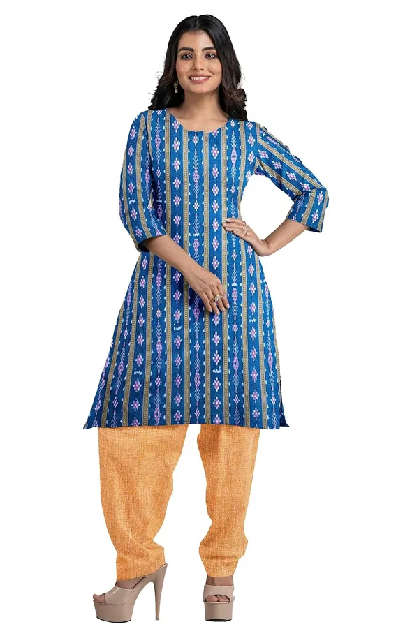 Multicolor_Pure_Cotton_Sambalpuri_Handloom_Dress_Material_With_Dupatta_Bottom_Wear_3_Piece_Set