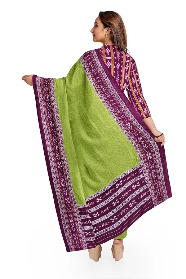 Multicolor_Pure_Cotton_Sambalpuri_Handloom_Dress_Material_With_Dupatta_Bottom_Wear_3_Piece_Set