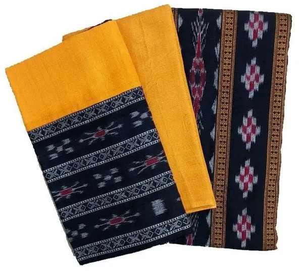Multicolor_Pure_Cotton_Sambalpuri_Handloom_Dress_Material_With_Dupatta_Bottom_Wear_3_Piece_Set