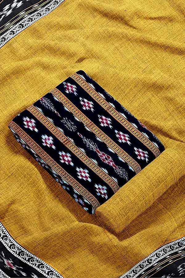 Multicolor_Pure_Cotton_Sambalpuri_Handloom_Dress_Material_With_Dupatta_Bottom_Wear_3_Piece_Set