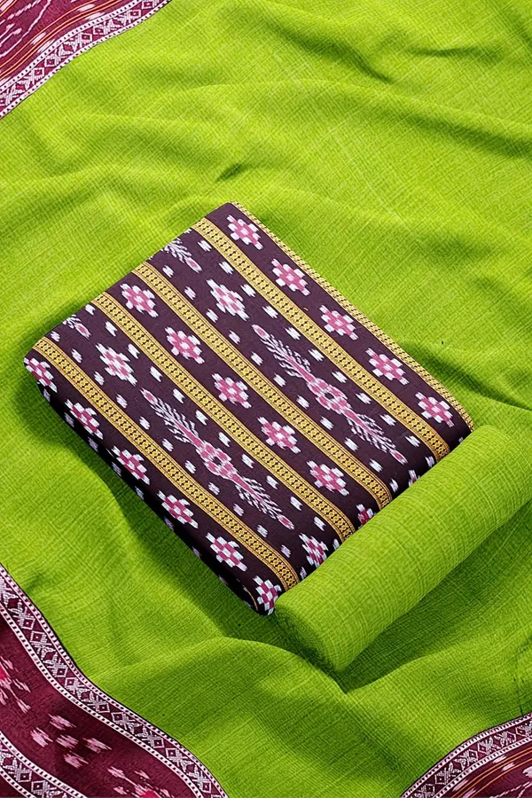 Multicolor_Pure_Cotton_Sambalpuri_Handloom_Dress_Material_With_Dupatta_Bottom_Wear_3_Piece_Set
