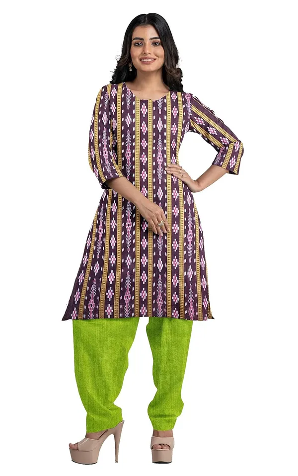 Multicolor_Pure_Cotton_Sambalpuri_Handloom_Dress_Material_With_Dupatta_Bottom_Wear_3_Piece_Set